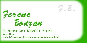 ferenc bodzan business card